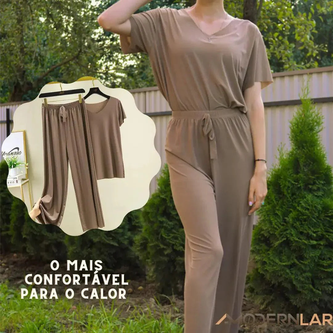 (Super Promo: Compre 1 e Leve 2) Conjunto Gentle Camiseta + Calça / Nova tendencia verão 2024/2025!